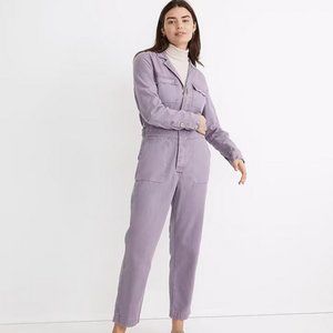 Madewell Curvy Garment-Dyed Signature Coverall Jumpsuit - Purple / Lavender